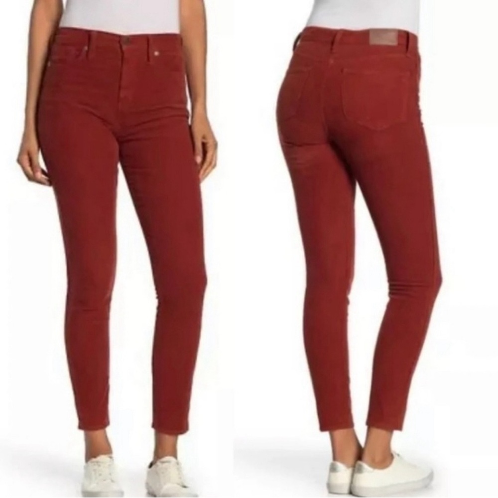 Madewell 10" High-Rise Skinny‎ Jeans Corduroy Edition Burnt Red Orange Size 27